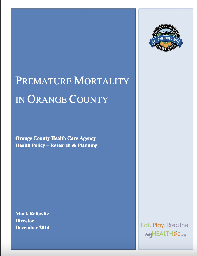 Under Premature Mortality in Orange County Publications #2